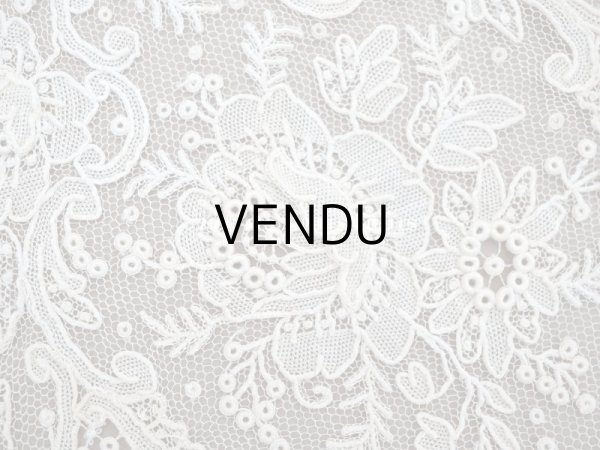 画像7: アンティーク ポワンドローズ  結婚式のハンカチ イニシャル刺繍入り 【ポワン・ド・ローズ】　【ポワン・ド・ガーズ】  (7)