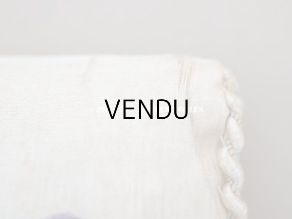 画像7: アンティーク シルク製 小さなハンキーケース 菫&シルクリボン ハンカチ用ポシェット  (7)