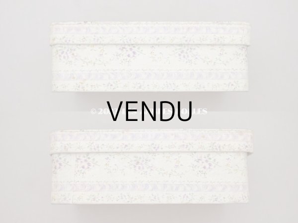 画像4: アンティーク カルトナージュボックス  紫の薔薇のガーランド - AU BON MARCHE - (4)