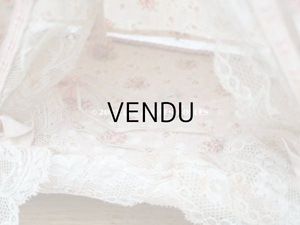 画像5: 【セール対象外】1900年代 カルトナージュラック コワフーズ 鏡台 ピンクの薔薇模様 子供用の玩具  (5)