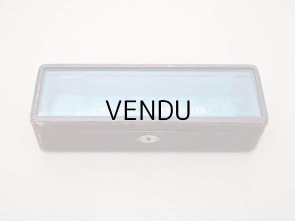 画像3: アンティーク 本革製 ジュエリーケース スモーキーブルーのシルク製クッション (3)