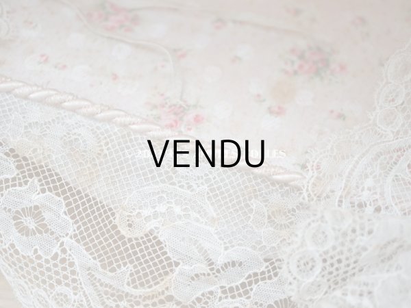 画像6: 【セール対象外】1900年代 カルトナージュラック コワフーズ 鏡台 ピンクの薔薇模様 子供用の玩具  (6)