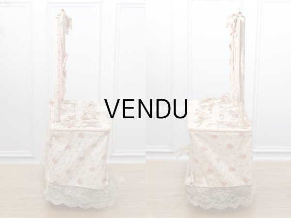 画像10: 【セール対象外】1900年代 カルトナージュラック コワフーズ 鏡台 ピンクの薔薇模様 子供用の玩具  (10)