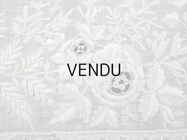 画像6: 19世紀 アンティーク  結婚式のハンカチ ホワイトワーク＆ニードルレース (6)