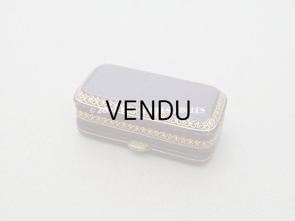 画像3: 19世紀末 アンティーク 本革製 金彩入り ジュエリーボックス　ボルドー  (3)