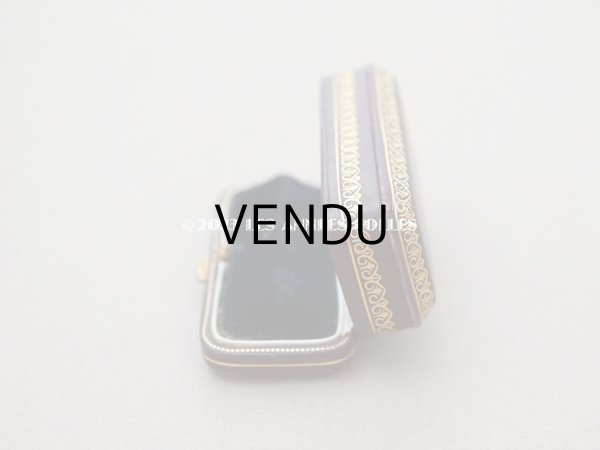 画像7: 19世紀末 アンティーク 本革製 金彩入り ジュエリーボックス　ボルドー  (7)