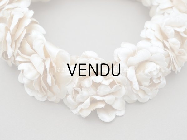 画像5: アンティーク 薔薇の布花のティアラ 花冠  アイボリー　シルクサテン (5)