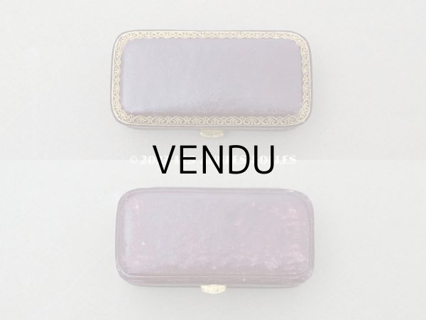 画像4: 19世紀末 アンティーク 本革製 金彩入り ジュエリーボックス　ボルドー  (4)