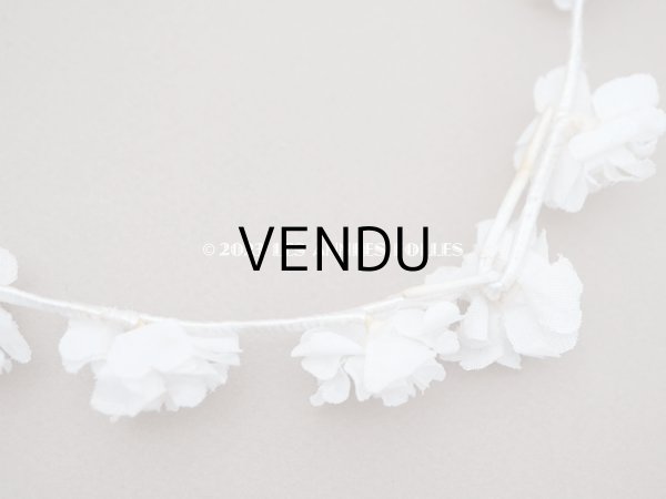 画像11: アンティーク 薔薇の布花のティアラ 花冠 初聖体 (11)