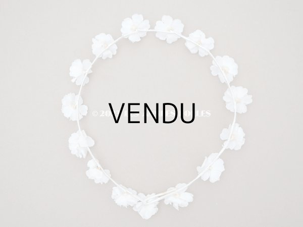 画像10: アンティーク 薔薇の布花のティアラ 花冠 初聖体 (10)