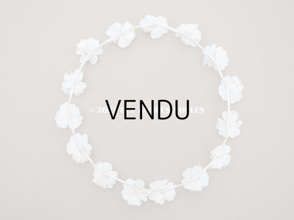 画像3: アンティーク 薔薇の布花のティアラ 花冠 初聖体 (3)