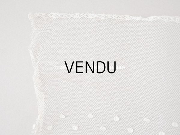 画像6: アンティーク 花の刺繍入り 幅広レース オフホワイト　42cm 幅15.7cm (6)