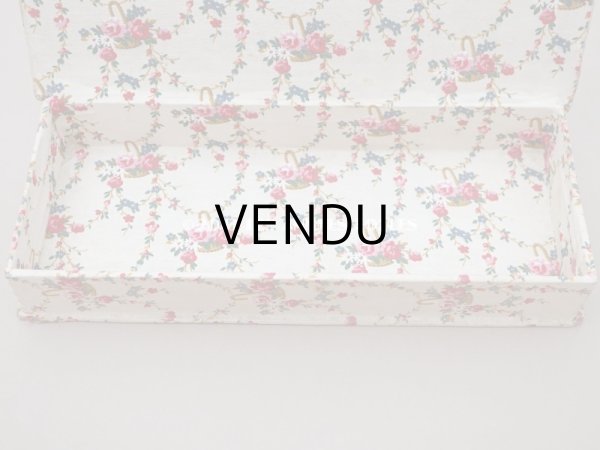 画像8: 1900年代 アンティーク 薔薇の花かご＆薔薇のガーランド　カルトナージュボックス (8)