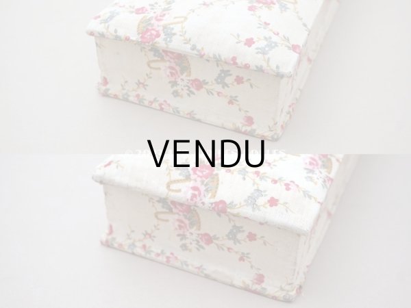 画像7: 1900年代 アンティーク 薔薇の花かご＆薔薇のガーランド　カルトナージュボックス (7)