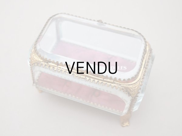 画像3: 19世紀 アンティーク 大きなジュエリーボックス ボルドーのシルク製クッション (3)