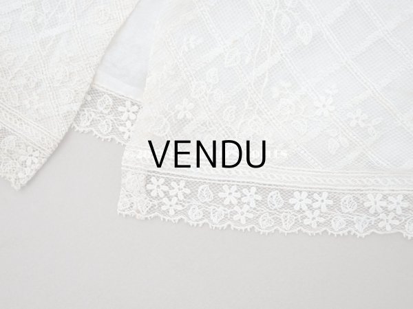 画像10: 1900年代 アンティーク 小さな女の子用 レース＆シルク製ケープ　着丈56cm (10)