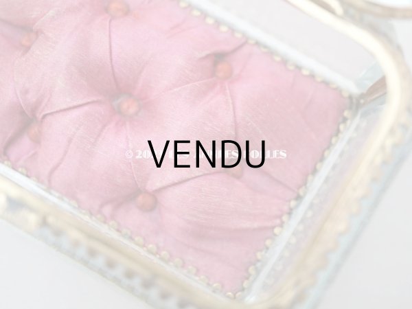 画像10: 19世紀 アンティーク 大きなジュエリーボックス ボルドーのシルク製クッション (10)