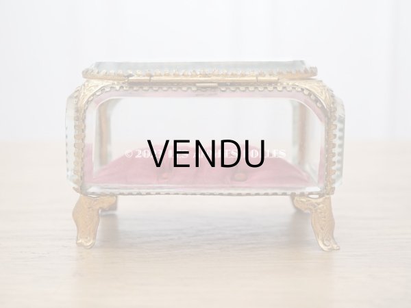 画像5: 19世紀 アンティーク 大きなジュエリーボックス ボルドーのシルク製クッション (5)