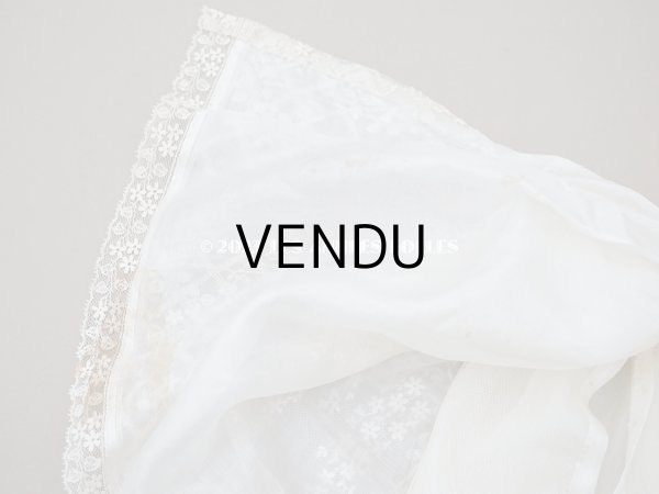 画像16: 1900年代 アンティーク 小さな女の子用 レース＆シルク製ケープ　着丈56cm (16)