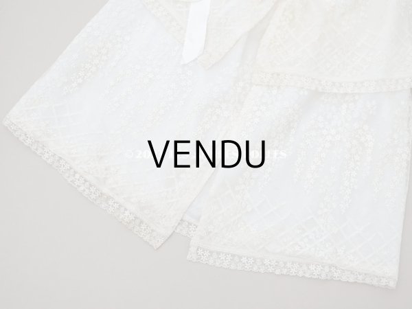 画像9: 1900年代 アンティーク 小さな女の子用 レース＆シルク製ケープ　着丈56cm (9)