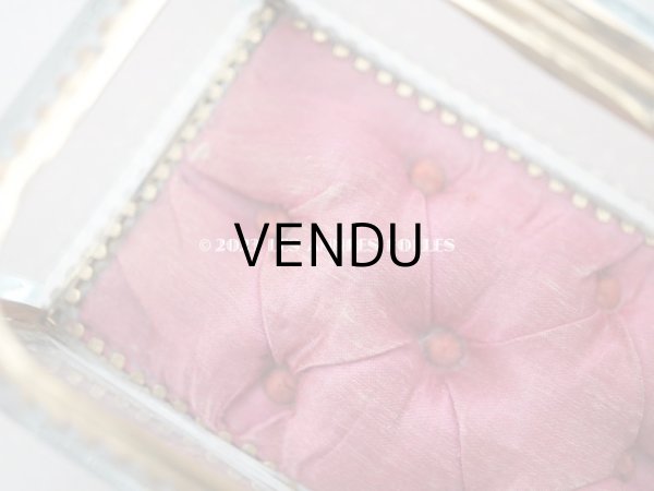 画像9: 19世紀 アンティーク 大きなジュエリーボックス ボルドーのシルク製クッション (9)