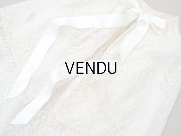 画像7: 1900年代 アンティーク 小さな女の子用 レース＆シルク製ケープ　着丈56cm (7)