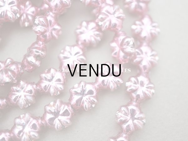 画像5: ＊蚤の市＊アンティーク スフレビーズ 花型 ピンク 吹きガラス製 ビーズ  8mm 約90ピース (5)