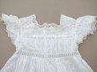 画像9: アンティーク 洗礼式のベビードレス 小花模様の手刺繍＆手縫い (9)
