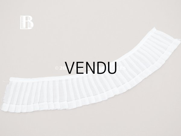 画像5: アンティーク プリーツリボン コットンオーガンジー オフホワイト 34cm 6.7cm幅   (5)