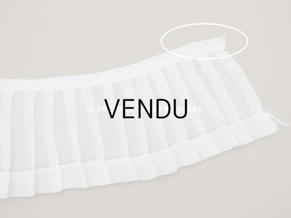 画像8: アンティーク プリーツリボン コットンオーガンジー オフホワイト 34cm 6.7cm幅   (8)