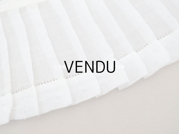 画像4: アンティーク プリーツリボン コットンオーガンジー オフホワイト 34cm 6.7cm幅   (4)