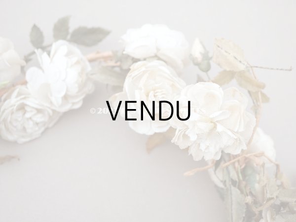 画像8: アンティーク 白薔薇の大きな花冠 オフホワイト 布花のティアラ (8)