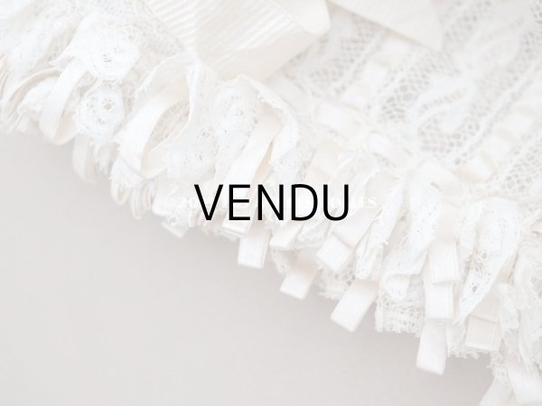 画像4: ＊蚤の市＊アンティーク バテム用 レースのボネ パウダーピンクのリボン ベビー用ボネ (4)