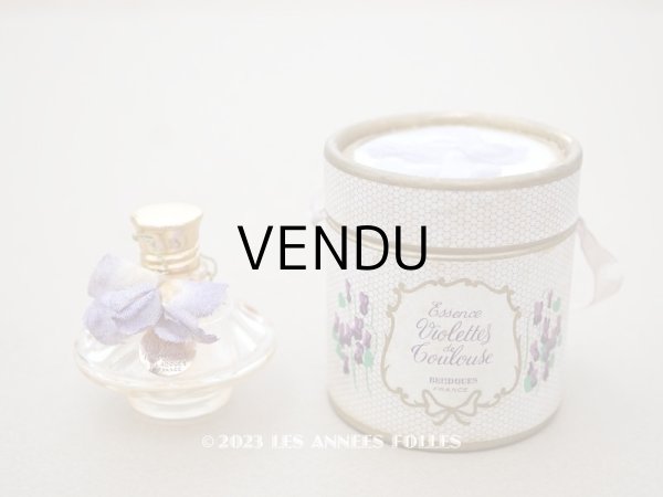 画像1: アンティーク 菫の小さなパフュームボックス＆ボトル  ESSENCE VIOLETTES DE TOULOUSE - BERDOUES FRANCE - (1)