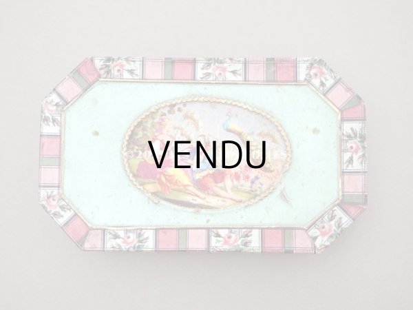 画像2: 19世紀 アンティーク お菓子箱 チョコレートボックス　ピンクの薔薇模様 (2)
