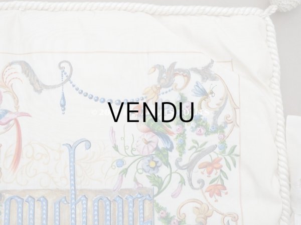 画像5: 19世紀 新品同様 アンティーク 箱入り　シルク製 ハンキーケース ハンドペイント ハンカチ用ポシェット  (5)