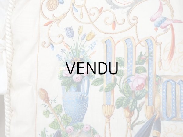 画像3: 19世紀 新品同様 アンティーク 箱入り　シルク製 ハンキーケース ハンドペイント ハンカチ用ポシェット  (3)