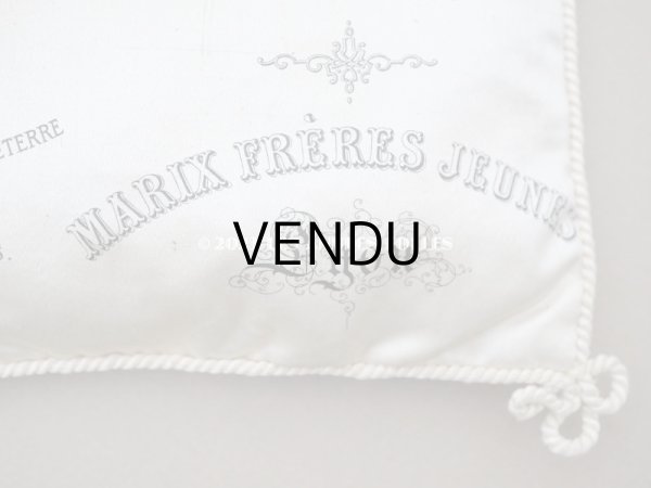 画像5: 19世紀末 アンティーク  シルク製クッション LYONのシルク専門店 SOIERIES CACHEMIRES DES INDES DENTELLES - MARIX FRERES JEUNES - (5)