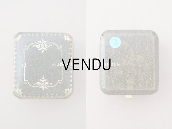 画像6: アンティーク リング用 ジュエリーボックス　金彩入り グリーン リングボックス (6)