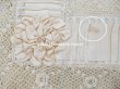 画像10: アンティーク ベビー用 ベッドカバー パウダーピンク＆エクリュ  54.5×77.5cm (10)