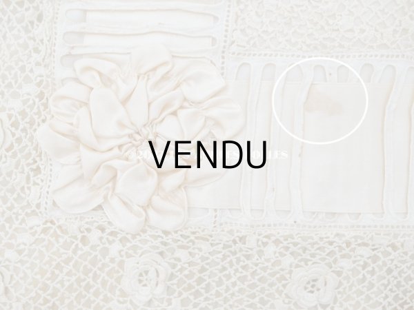 画像10: アンティーク ベビー用 ベッドカバー パウダーピンク＆エクリュ  54.5×77.5cm (10)