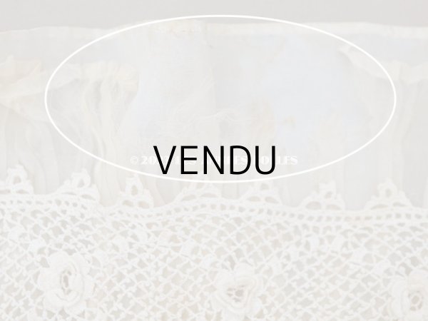 画像8: アンティーク ベビー用 ベッドカバー パウダーピンク＆エクリュ  54.5×77.5cm (8)