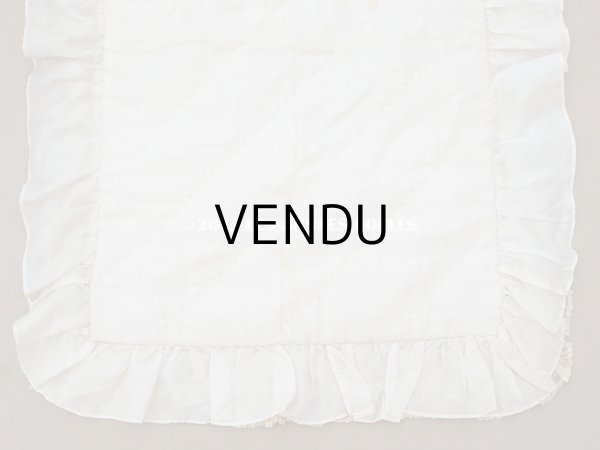 画像12: アンティーク ベビー用 ベッドカバー パウダーピンク＆エクリュ  54.5×77.5cm (12)