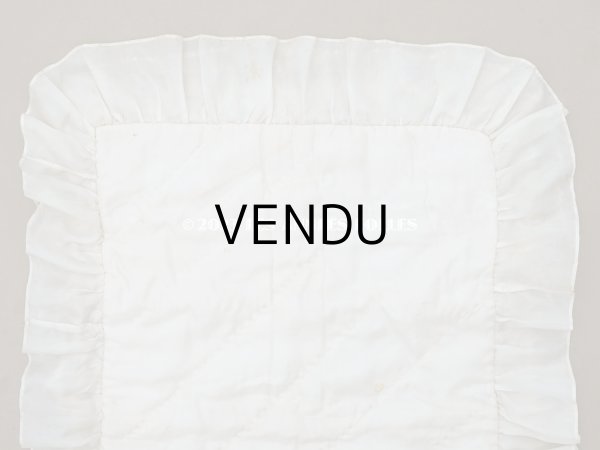 画像11: アンティーク ベビー用 ベッドカバー パウダーピンク＆エクリュ  54.5×77.5cm (11)