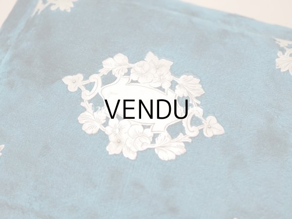 画像12: 19世紀末 アンティーク 裁縫箱　パウダーピンクのシルククッション＆ブルーグリーンのベルベット (12)