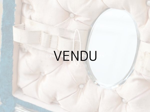 画像6: 19世紀末 アンティーク 裁縫箱　パウダーピンクのシルククッション＆ブルーグリーンのベルベット (6)