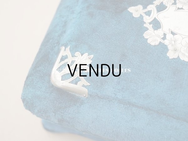 画像13: 19世紀末 アンティーク 裁縫箱　パウダーピンクのシルククッション＆ブルーグリーンのベルベット (13)