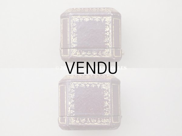 画像4: アンティーク リング用 ジュエリーボックス　金彩入り ボルドー　リングボックス (4)