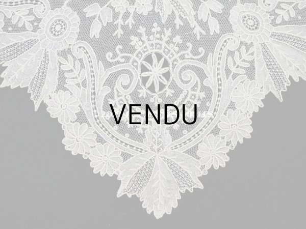 画像6: 19世紀 アンティーク ポワンドガーズ 結婚式のハンカチ【 ポワン・ド・ガーズ 】 (6)