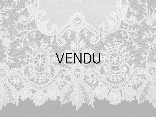 画像8: 19世紀 アンティーク ポワンドガーズ 結婚式のハンカチ【 ポワン・ド・ガーズ 】 (8)